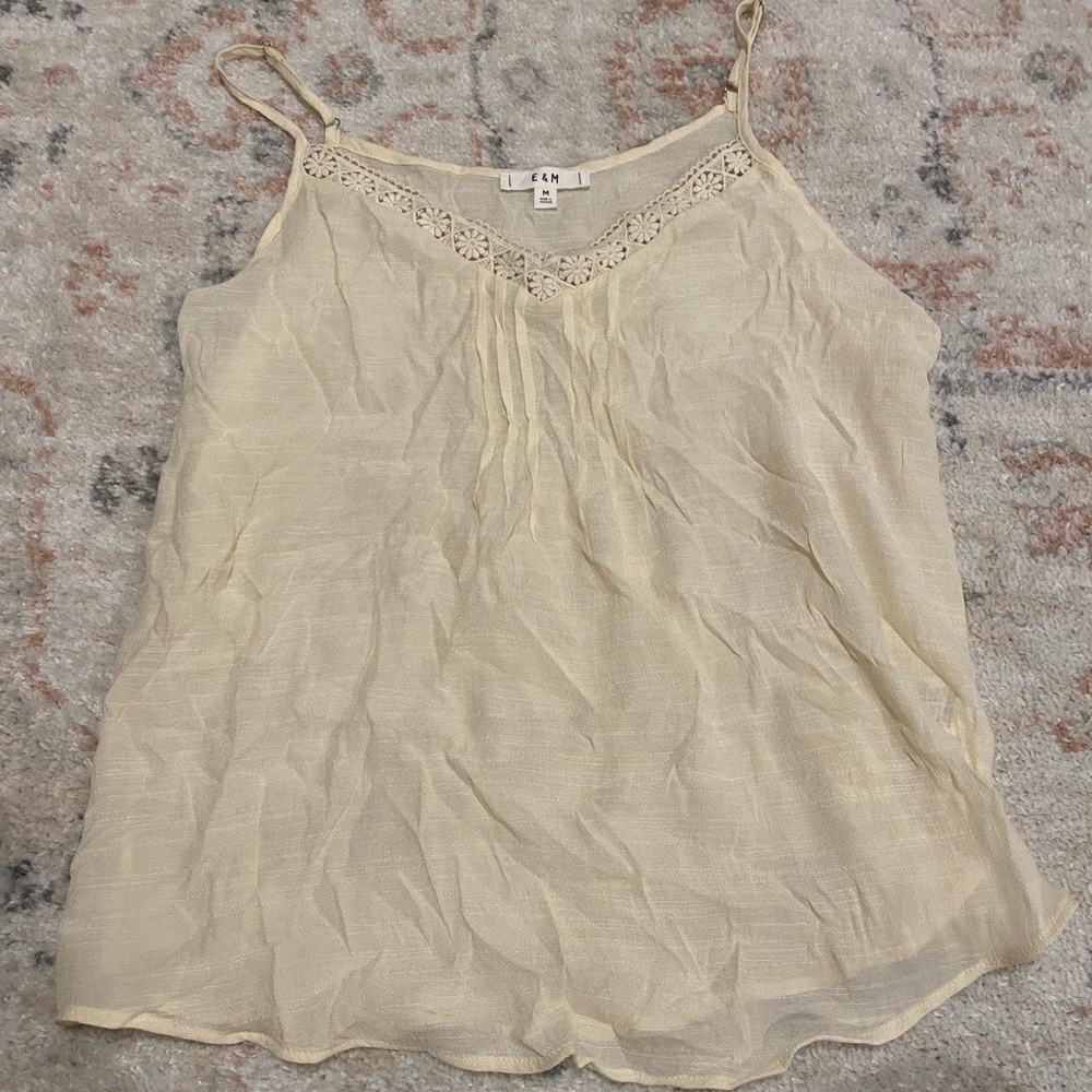Cream linen tank top
